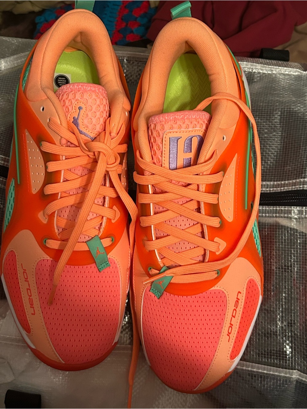 Jordan Orange & Coral Low-Top Athletic Sneakers